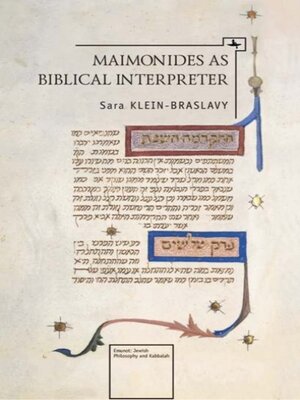 cover image of Maimonides as Biblical Interpreter